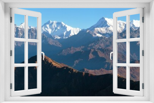 Fototapeta Naklejka Na Ścianę Okno 3D - mounts Everest Lhotse and Makalu great himalayan range