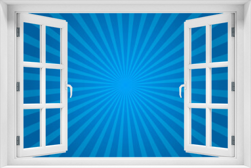 Fototapeta Naklejka Na Ścianę Okno 3D - Blue sunburst pattern shape. Sunburst background. Radial rays. Summer social banner. Vector Illustration EPS10.