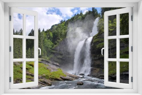 Fototapeta Naklejka Na Ścianę Okno 3D - waterfall in forest, Sixt-Fer-A-Cheval, Alps, France
