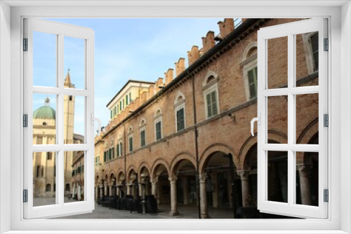 Fototapeta Naklejka Na Ścianę Okno 3D - Italy, Marche, Ascoli Piceno: View of People Square.