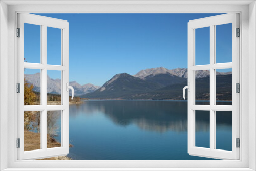 Fototapeta Naklejka Na Ścianę Okno 3D - Reflections On Lake Abraham, Nordegg, Alberta