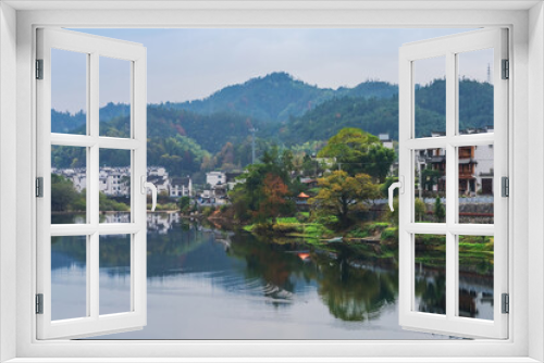 Fototapeta Naklejka Na Ścianę Okno 3D - Ancient villages, rivers and natural beauty in the mountains of Anhui Province, China
