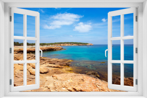 Fototapeta Naklejka Na Ścianę Okno 3D - Ibiza Cala Bassa beach with turquoise Mediterranean