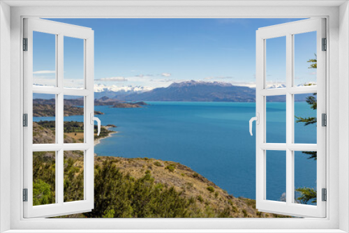 Fototapeta Naklejka Na Ścianę Okno 3D - View over the beautiful Lago General Carrera in southern Chile 
