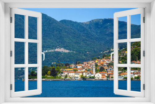 Fototapeta Naklejka Na Ścianę Okno 3D - View of the village Torno Fagetto Laglio Quarzano on the Como Lake, Lombardy, Italy