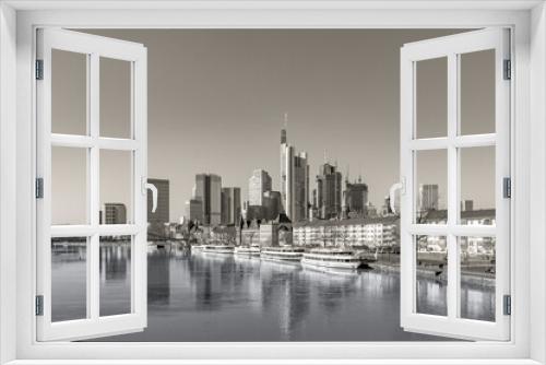 Fototapeta Naklejka Na Ścianę Okno 3D - view to skyline of Frankfurt with river Main