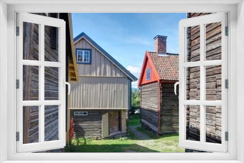 Fototapeta Naklejka Na Ścianę Okno 3D - ville de Lillehammer en Norvège en saison estivale