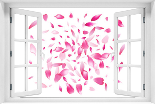Fototapeta Naklejka Na Ścianę Okno 3D - Transparent Cherry Petal Vector Panoramic