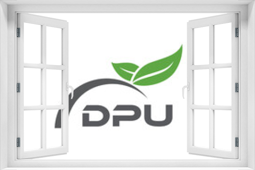 Fototapeta Naklejka Na Ścianę Okno 3D - DPU letter nature logo design on white background. DPU creative initials letter leaf logo concept. DPU letter design.
