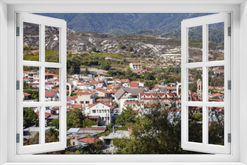 Omodos town in Troodos Mountains on Cyprus island country