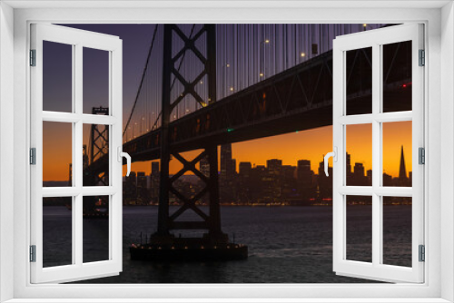 Fototapeta Naklejka Na Ścianę Okno 3D - The Bay Bridge and San Francisco Waterfront during the Blue Hour