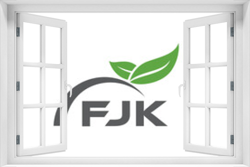 Fototapeta Naklejka Na Ścianę Okno 3D - FJK letter nature logo design on white background. FJK creative initials letter leaf logo concept. FJK letter design.