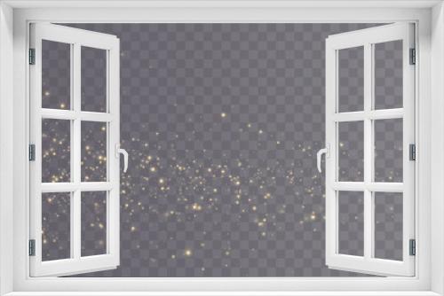 Fototapeta Naklejka Na Ścianę Okno 3D - Christmas background. Powder dust light PNG. Magic shining gold dust. Fine, shiny dust bokeh particles fall off slightly. Fantastic shimmer effect. Vector illustrator.	
