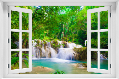 Fototapeta Naklejka Na Ścianę Okno 3D - Waterfall in Kanjanaburi Thailand