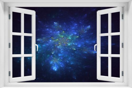 Fototapeta Naklejka Na Ścianę Okno 3D - 3D rendering abstract blue fractal light background