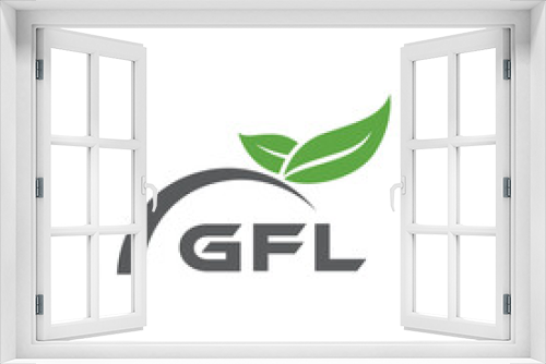 Fototapeta Naklejka Na Ścianę Okno 3D - GFL letter nature logo design on white background. GFL creative initials letter leaf logo concept. GFL letter design.