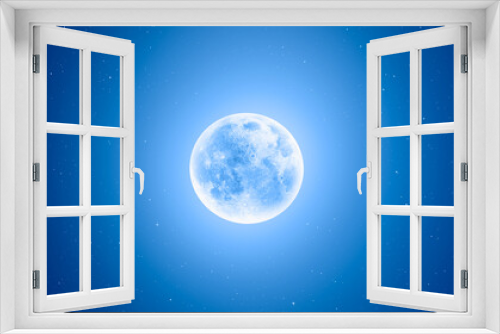 Fototapeta Naklejka Na Ścianę Okno 3D - Full  Moon in the space 
