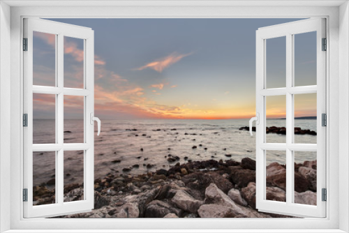 Fototapeta Naklejka Na Ścianę Okno 3D - Santa Severa sunset