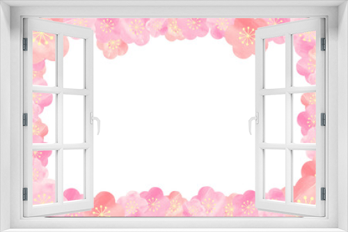 Fototapeta Naklejka Na Ścianę Okno 3D - Frame with pink plums