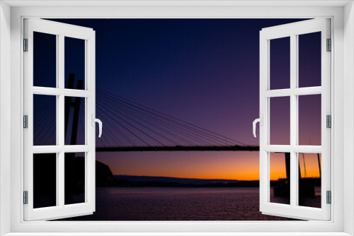 Fototapeta Naklejka Na Ścianę Okno 3D - Nordhordland Bridge at sunset in norway