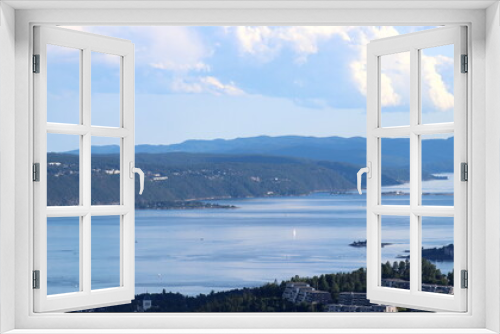 Fototapeta Naklejka Na Ścianę Okno 3D - vue panoramique d'Oslo depuis Holmenkollen