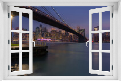 Fototapeta Naklejka Na Ścianę Okno 3D - Brooklyn bridge view at dawn