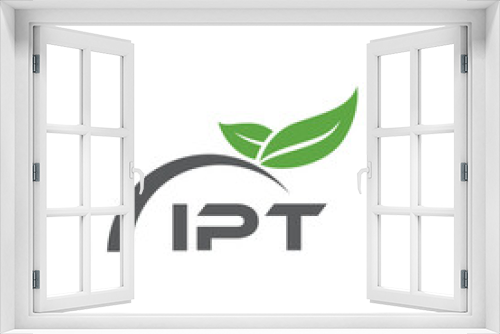 Fototapeta Naklejka Na Ścianę Okno 3D - IPT letter nature logo design on white background. IPT creative initials letter leaf logo concept. IPT letter design.
