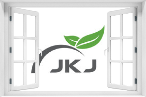 Fototapeta Naklejka Na Ścianę Okno 3D - JKJ letter nature logo design on white background. JKJ creative initials letter leaf logo concept. JKJ letter design.