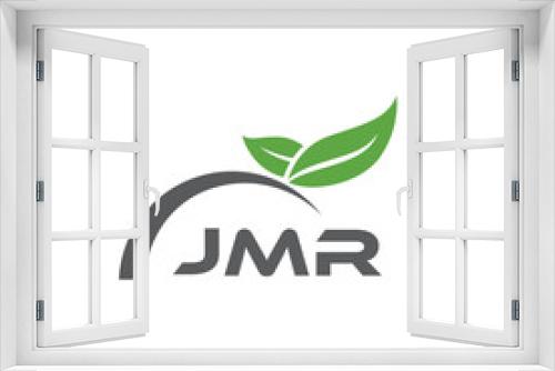 Fototapeta Naklejka Na Ścianę Okno 3D - JMR letter nature logo design on white background. JMR creative initials letter leaf logo concept. JMR letter design.