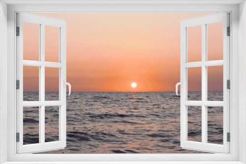 Fototapeta Naklejka Na Ścianę Okno 3D - Beautiful panorama of sky over sea at sunset. Banner design