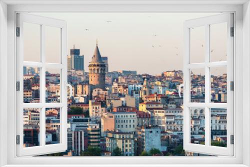Fototapeta Naklejka Na Ścianę Okno 3D - View of the European part of Istanbul with the Galata tower. Turkey