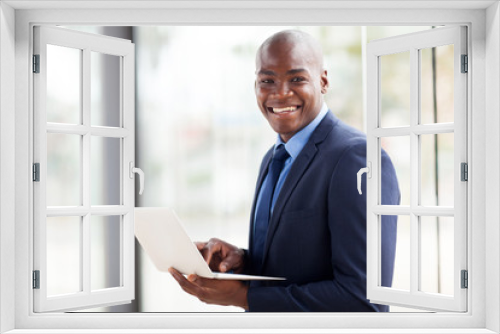 african american businessman with laptop