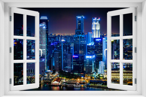 Fototapeta Naklejka Na Ścianę Okno 3D - シンガポールのオフィス街