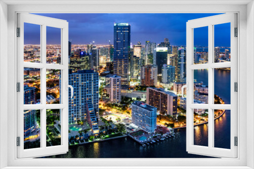 Fototapeta Naklejka Na Ścianę Okno 3D - Four Seasons Hotel,Brickell Miami Downtown,.Aerial View,Miami,South Florida,Dade,Florida,USA