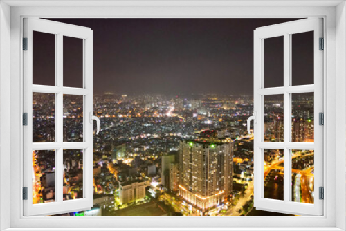 Fototapeta Naklejka Na Ścianę Okno 3D - Landmark81-Saigon-Vietnam 
Ho Chi Minh City at Light and Dark-
Drone Shots-Sky shots- Sky pictures