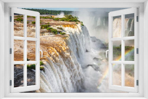 Fototapeta Naklejka Na Ścianę Okno 3D - Iguacu falls on Argentina Side from southern Brazil side, South America