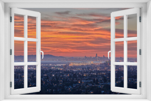 Fototapeta Naklejka Na Ścianę Okno 3D - San Francisco Bay Area During Pink Sunset