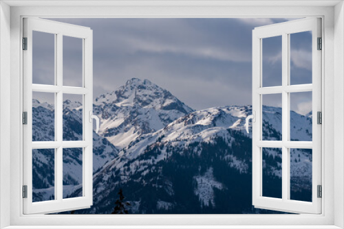 Fototapeta Naklejka Na Ścianę Okno 3D - beautiful view of the snow capped hohe tauern in austria on at a spring day 