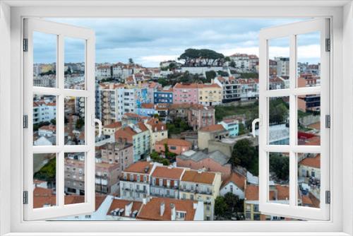 Fototapeta Naklejka Na Ścianę Okno 3D - Landscape with panoramic view of the city. Lisboa, Portugal. 