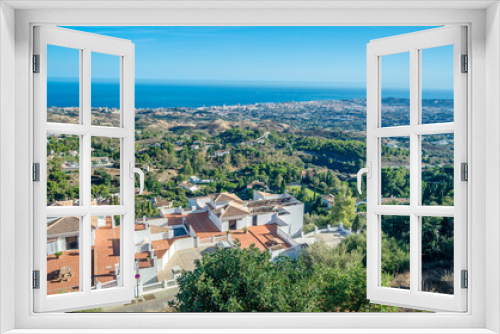 Fototapeta Naklejka Na Ścianę Okno 3D - View from the town of Mijas with the Mediterranean Sea in the background, Spain