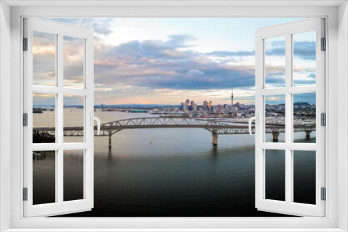 Fototapeta Naklejka Na Ścianę Okno 3D - Auckland Skyline with Harbour Bridge - New Zealand