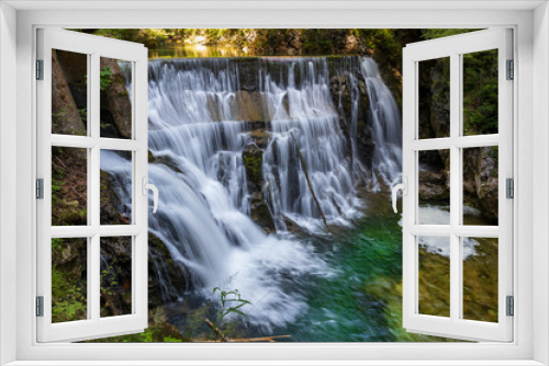 Fototapeta Naklejka Na Ścianę Okno 3D - Waterfall In Vintgar Gorge, Slovenia