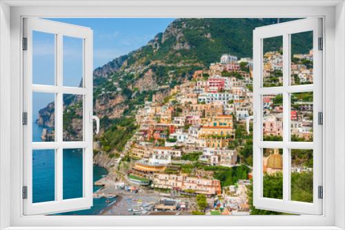 Fototapeta Naklejka Na Ścianę Okno 3D - View of the Positano city on Amalfi Coast, Italy