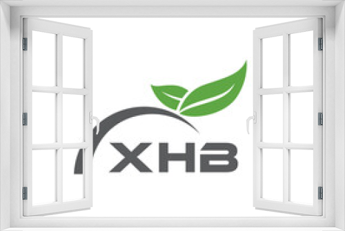 Fototapeta Naklejka Na Ścianę Okno 3D - XHB letter nature logo design on white background. XHB creative initials letter leaf logo concept. XHB letter design.