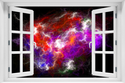 Fototapeta Naklejka Na Ścianę Okno 3D - Abstract background illustration, modern hipster futuristic fractal flame graphic, colorful surreal poster, banner
