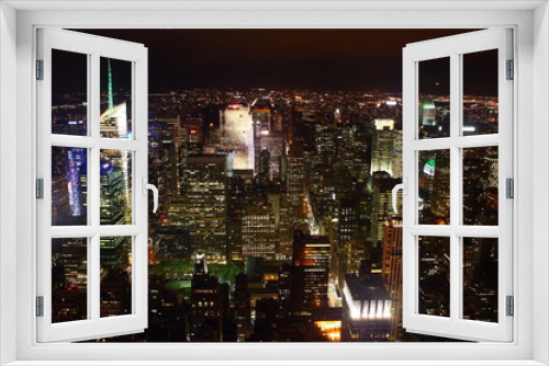 Fototapeta Naklejka Na Ścianę Okno 3D - Paesaggio notturno di New York