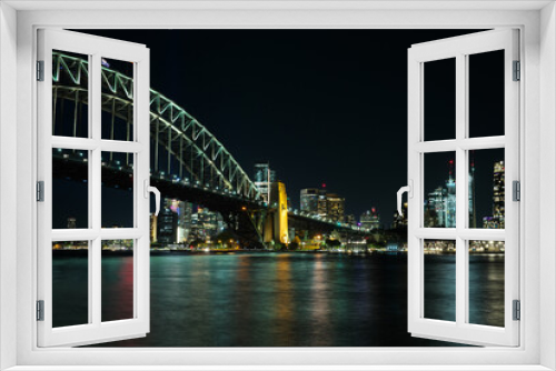 Fototapeta Naklejka Na Ścianę Okno 3D - ニューサウスウェールズ州シドニーの夜景