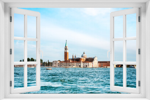 Fototapeta Naklejka Na Ścianę Okno 3D - magical landscape with Church of San Giorgio Maggiore in Venice, Italy. popular tourist attraction. Wonderful exciting places.