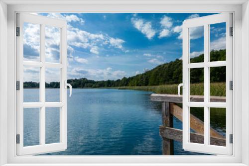 Fototapeta Naklejka Na Ścianę Okno 3D - Ufer vom Steg am Ventschower See