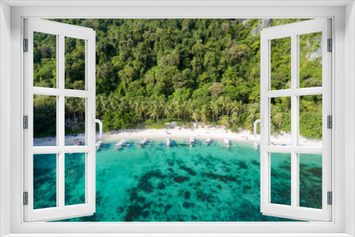 Fototapeta Naklejka Na Ścianę Okno 3D - Papaya Beach in El Nido, Palawan, Philippines. Tour A route and Place.